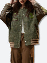 Litlookz Studio Y2K Patchwork Bomber Jacket, view 4