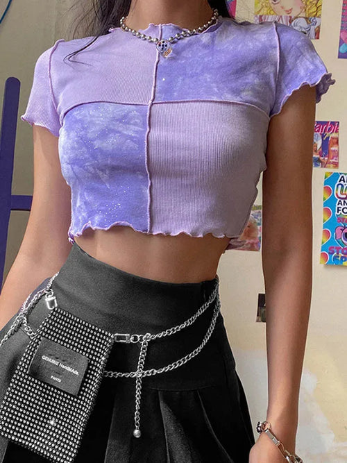 Litlookz Studio Y2K Patchwork Crop Top