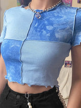 Litlookz Studio Y2K Patchwork Crop Top, view 5