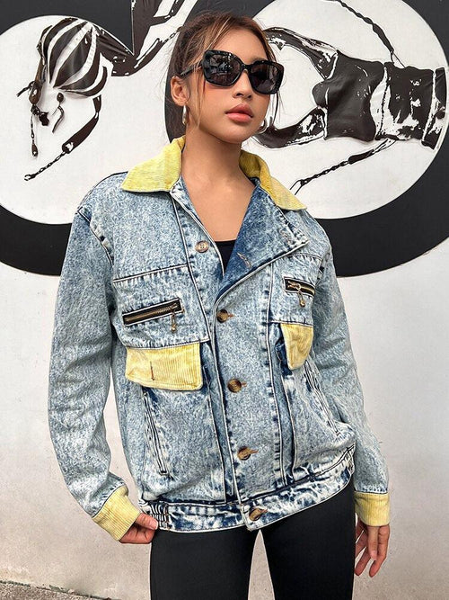 Litlookz Studio Y2K Patchwork Denim Jacket