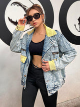 Litlookz Studio Y2K Patchwork Denim Jacket, view 3