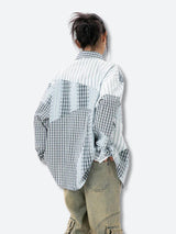 Litlookz Studio Y2K Patchwork Striped & Plaid Shirt, view 2