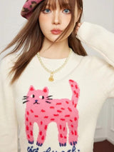 Litlookz Studio Y2K Pink Cat Sweater, view 6
