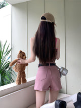 Litlookz Studio Y2K Pink Denim Mini Skort, view 2