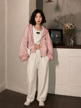 Litlookz Studio Y2K Pink Leopard Zip Hoodie, view 4