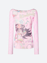 Litlookz Studio Y2K Pink Mesh Top, view 4