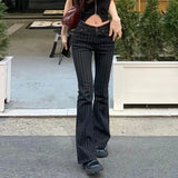 Litlookz Studio Y2K Pinstripe Flare Pants, view 4