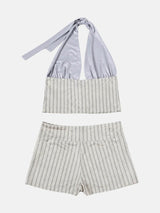 Litlookz Studio Y2K Pinstripe Halter & Shorts Set, view 6