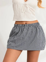 Litlookz Studio Y2K Plaid Bubble Mini Skirt, view 3