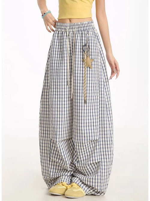 Litlookz Studio Y2K Plaid Drawstring Pants
