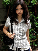 Litlookz Studio Y2K Plaid Fitted Shirt, view 2