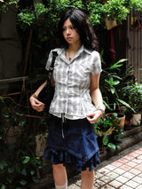 Litlookz Studio Y2K Plaid Fitted Shirt, view 3