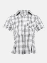 Litlookz Studio Y2K Plaid Fitted Shirt, view 6