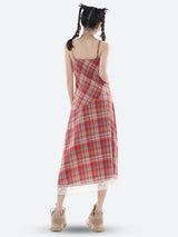 Litlookz Studio Y2K Plaid Lace Midi Dress, view 2