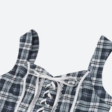 Litlookz Studio Y2K Plaid Lace Up Top, view 6