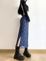 Litlookz Studio Y2K Plaid Midi Skirt, view 2