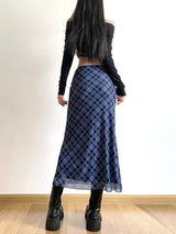 Litlookz Studio Y2K Plaid Midi Skirt, view 3