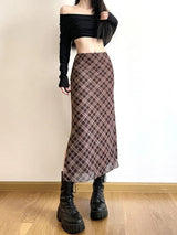 Litlookz Studio Y2K Plaid Midi Skirt, view 5
