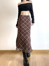 Litlookz Studio Y2K Plaid Midi Skirt, view 6