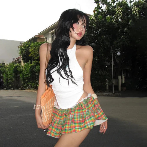 Litlookz Studio Y2K Plaid Mini Skort