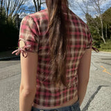 Litlookz Studio Y2K Plaid Ruffled Shirt, view 2