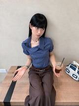 Litlookz Studio Y2K Plaid Short Sleeve Shirt, view 6