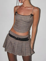 Litlookz Studio Y2K Plaid Top & Skirt Two Piece Set, view 2