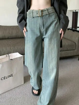 Litlookz Studio Y2K Pleated Belted Pants, view 4