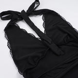 Litlookz Studio Y2K Plunge Halter Top, view 4