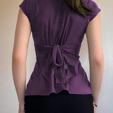 Litlookz Studio Y2K Plunge Tie Back Top, view 2