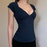 Litlookz Studio Y2K Plunge Tie Back Top, view 3