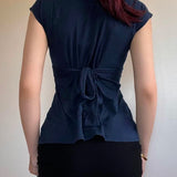 Litlookz Studio Y2K Plunge Tie Back Top, view 4