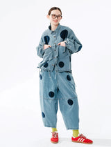Litlookz Studio Y2K Polka Dot Denim Jacket, view 3