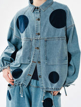Litlookz Studio Y2K Polka Dot Denim Jacket, view 4