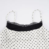 Litlookz Studio Y2K Polka Dot Lace Trim Top, view 3