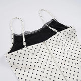 Litlookz Studio Y2K Polka Dot Lace Trim Top, view 4