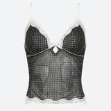 Litlookz Studio Y2K Polka Dot Mesh Top, view 3