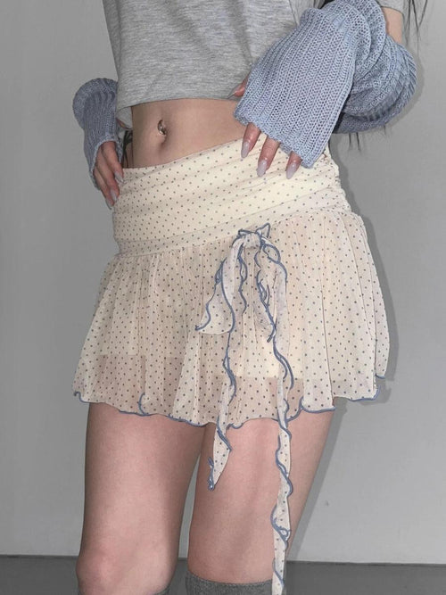 Litlookz Studio Y2K Polka Dot Mini Skirt