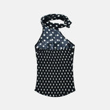 Litlookz Studio Y2K Polka Dot Scarf Halter Top, view 2