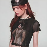 Litlookz Studio Y2K Princess Cat Crop Top, view 2