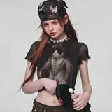 Litlookz Studio Y2K Princess Cat Crop Top, view 3