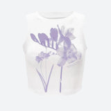 Litlookz Studio Y2K Purple Flowers Tank Top, view 4