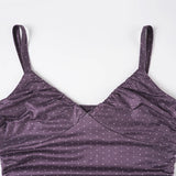 Litlookz Studio Y2K Purple Polka Dot Top, view 3