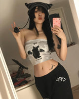Litlookz Studio Y2K Rabbit Tube Top, view 5