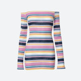 Litlookz Studio Y2K Rainbow Knitted Mini Dress, view 3
