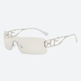 Litlookz Studio Y2K Rectangle No Frame Sunglasses, view 4