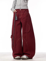 Litlookz Studio Y2K Red Baggy Cargo Pants, view 5