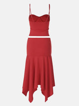Litlookz Studio Y2K Red Top & Skirt Two Piece Set, view 4