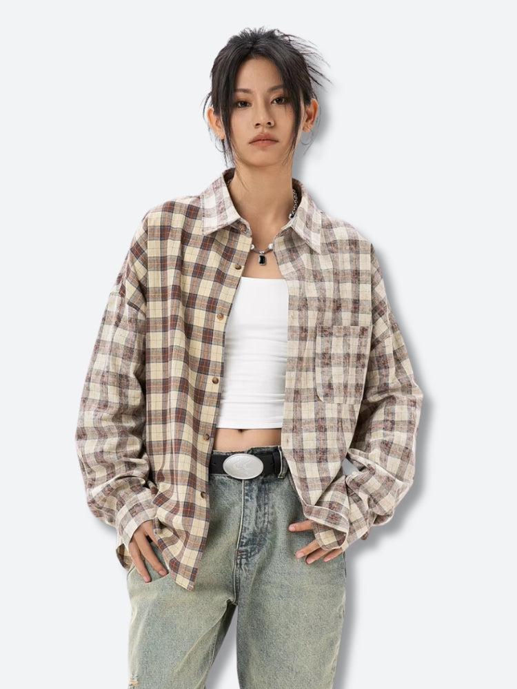 Litlookz Studio Y2K Retro Plaid Shirt