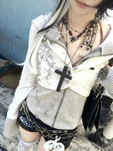 Litlookz Studio Y2K Rhinestone Layered Cardigan, view 2